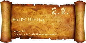Reiff Ulrika névjegykártya